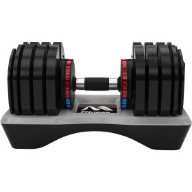 Adjustable Dumbbell - 80lb Single Dumbbell with Anti-Slip Handle;  Fast Adjust Weight Exercise Fitness Dumbbell with Tray Suitable for Full Body Worko
