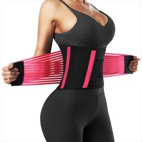 Women's waist trainer Neoprene sauna sweat training belt waist shaping belt (pink) S size
